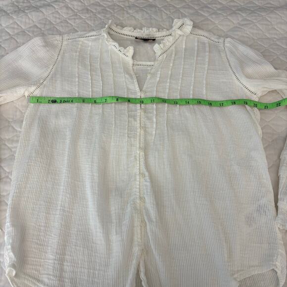 Quince Organic Cotton Textured Peasant Blouse - Picture 6 of 7